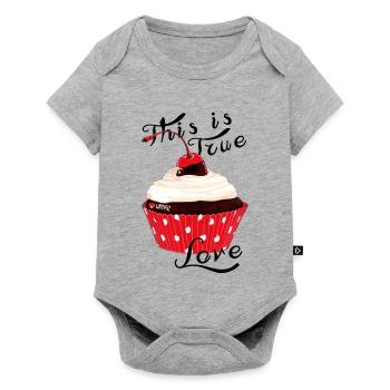 MUFFIN - Baby Premium Kurzarmbody - Grau meliert - Vorne