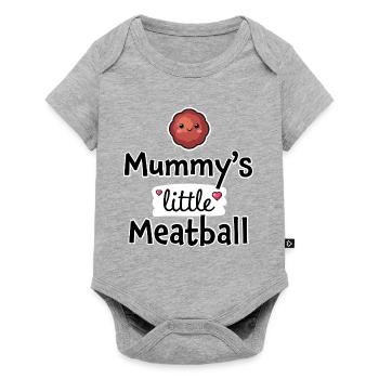 Mamas kleines Fleischbällchen – Baby- und Kinderkleidung - Baby Premium Kurzarmbody - Grau meliert - Vorne