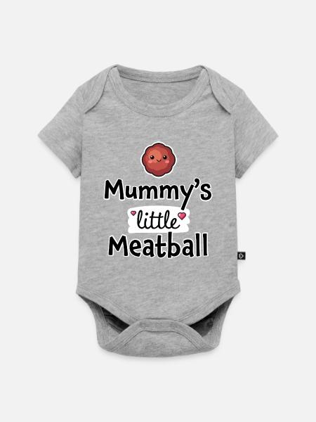 Mamas kleines Fleischbällchen – Baby- und Kinderkleidung - Baby Premium Kurzarmbody - Grau meliert