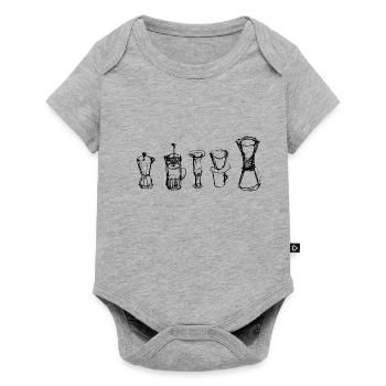 Alternativer Kaffee - Baby Premium Kurzarmbody - Grau meliert - Vorne