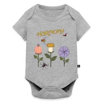 Harmony Flowers - Baby Premium short-sleeve bodysuit - heather grey - Front