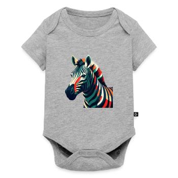Zebra Cartoon Character Colorful Pet Animal - Baby Premium short-sleeve bodysuit - heather grey - Front