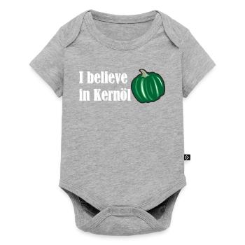 I believe in Kernöl Steiermark Österreich R - Baby Premium Kurzarmbody - Grau meliert - Vorne