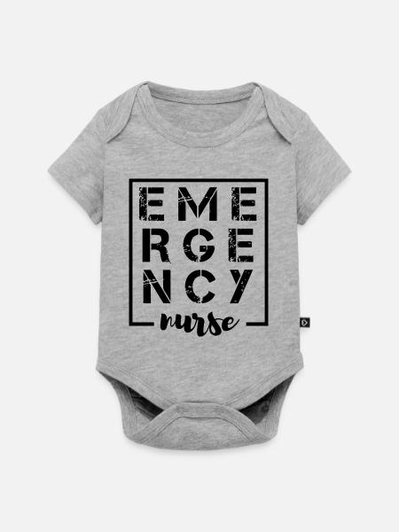 Notfall Krankenschwester Design - Baby Premium Kurzarmbody - Grau meliert
