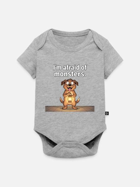 Tapferer Hund gegen Monster - Baby Premium Kurzarmbody - Grau meliert
