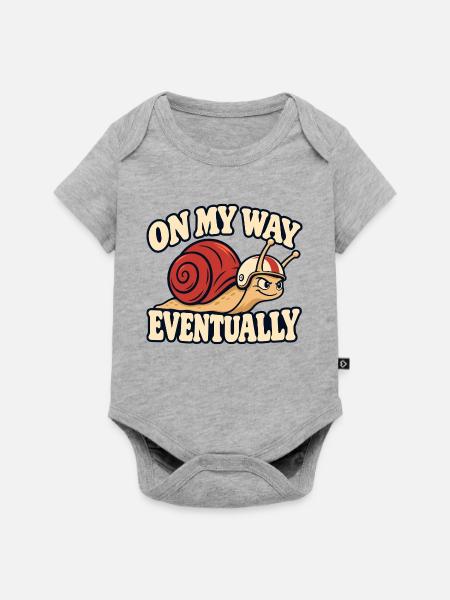 Schließlich Racing Snail - Baby Premium Kurzarmbody - Grau meliert