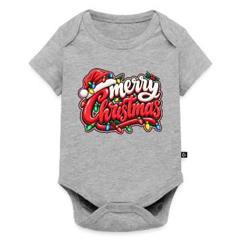 Weihnachtszauber mit Lichterketten - Baby Premium Kurzarmbody - Grau meliert - Vorne