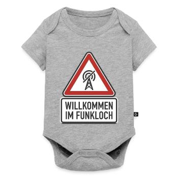 Willkommen im Funkloch Deutschland - Baby Premium Kurzarmbody - Grau meliert - Vorne