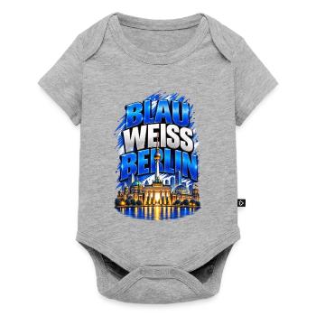 Blau Weiss Berlin - Baby Premium Kurzarmbody - Grau meliert - Vorne