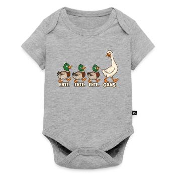 Ente Ente Ente Gans Tierhumor - Baby Premium Kurzarmbody - Grau meliert - Vorne