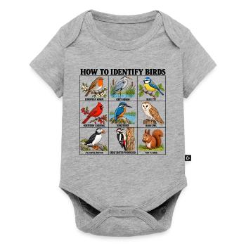 How to Identify Birds Funny Birding Birder Fitted  - Baby Premium Kurzarmbody - Grau meliert - Vorne