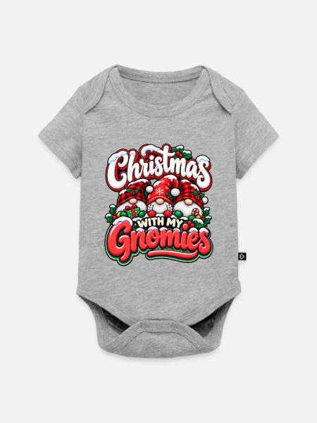 Weihnachten mit meinen Gnomen - Baby Premium Kurzarmbody - Grau meliert