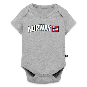 Norwegische Flagge Norwegian Pride Athletic Typografie - Baby Premium Kurzarmbody - Grau meliert - Vorne
