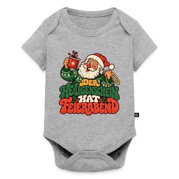 Heiligenschein hat Feierabend Weihnachtsmann Shirt - Baby Premium Kurzarmbody - Grau meliert - Vorne