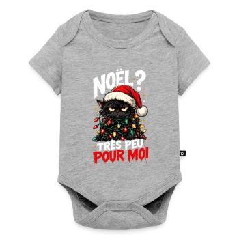 Schwarze Katze Weihnachten Sehr wenig für mich - Baby Premium Kurzarmbody - Grau meliert - Vorne