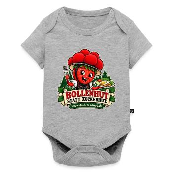Bollenhut Fruchtmotiv - Baby Premium Kurzarmbody - Grau meliert - Vorne