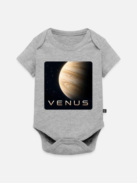 Venus-30cm - Baby Premium Kurzarmbody - Grau meliert