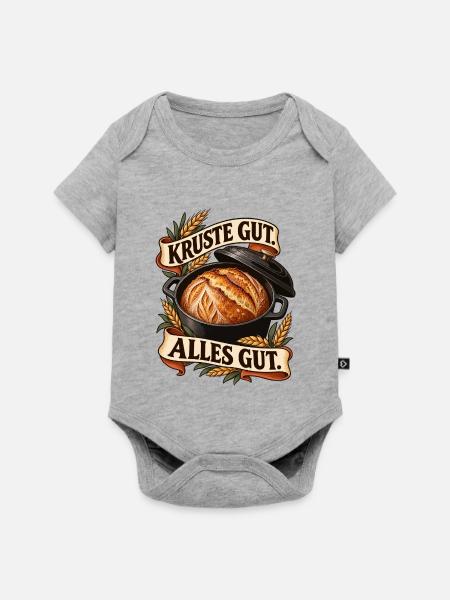 Krustenbrot im Topf – Alles gut - Baby Premium Kurzarmbody - Grau meliert