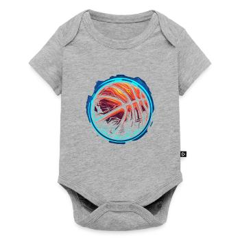 Basketball Ball Steamwave - Baby Premium Kurzarmbody - Grau meliert - Vorne