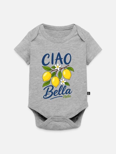 Ciao Bella - Baby Premium Kurzarmbody - Grau meliert