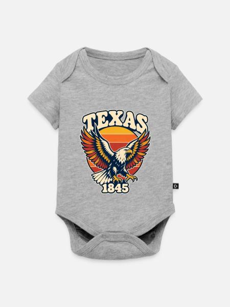 Texas Adler 1845 Retro Emblem - Baby Premium Kurzarmbody - Grau meliert