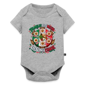 Familie ist mein Lieblingschaos - Baby Premium Kurzarmbody - Grau meliert - Vorne