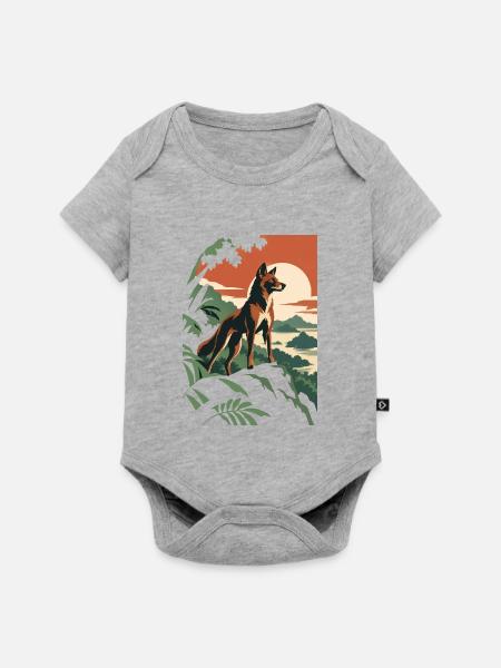 Philippinischer Waldhund - Baby Premium Kurzarmbody - Grau meliert
