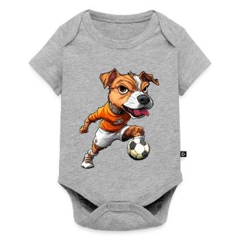 JRT Fussball - Baby Premium Kurzarmbody - Grau meliert - Vorne