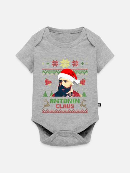 Antonin Dvořák Antonin Claus - Baby Premium Kurzarmbody - Grau meliert