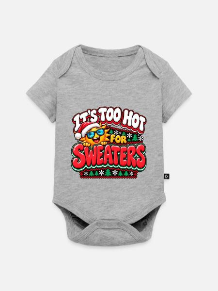 Zu heiß für Pullover – Weihnachtssonne - Baby Premium Kurzarmbody - Grau meliert