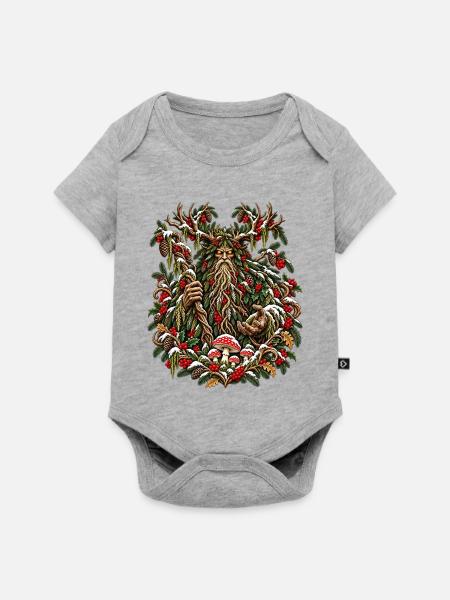 Weihnachtsleshy-Slawischer Waldgeist-Design - Baby Premium Kurzarmbody - Grau meliert