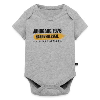 Jahrgang 1976 – handverlesen - Baby Premium Kurzarmbody - Grau meliert - Vorne
