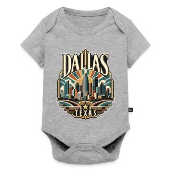 Dallas Skyline Retro Texas - Baby Premium Kurzarmbody - Grau meliert - Vorne