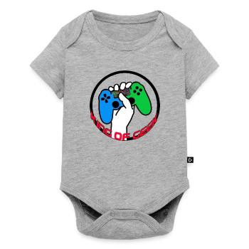King 0f Geek - Baby Premium Kurzarmbody - Grau meliert - Vorne