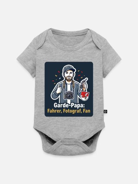 Garde-Papa – Fahrer, Fotograf, Fan - Baby Premium Kurzarmbody - Grau meliert