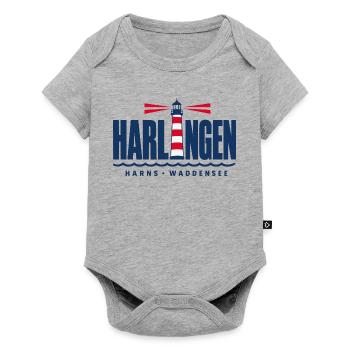 Harlingen Harns Friesland Leuchtturm Waddensee - Baby Premium Kurzarmbody - Grau meliert - Vorne