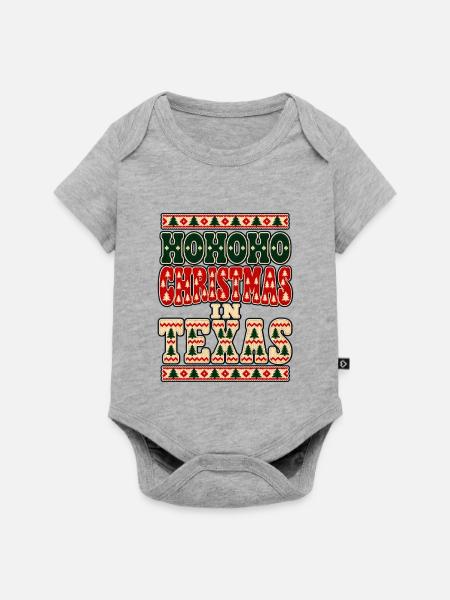 HoHoHo Texas Weihnachten - Baby Premium Kurzarmbody - Grau meliert