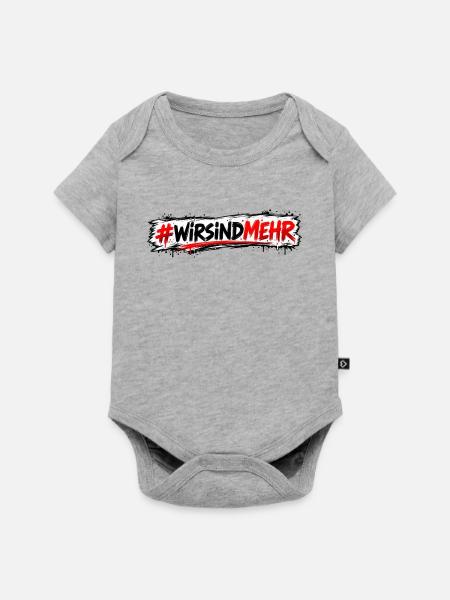 #WIRSINDMEHR Graffiti Protest - Baby Premium Kurzarmbody - Grau meliert