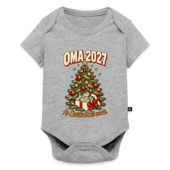 Oma 2027 Christkindl hat's verraten - Baby Premium Kurzarmbody - Grau meliert - Vorne