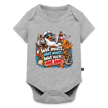 Wat mutt, datt mutt Nautik Clipart - Baby Premium Kurzarmbody - Grau meliert - Vorne