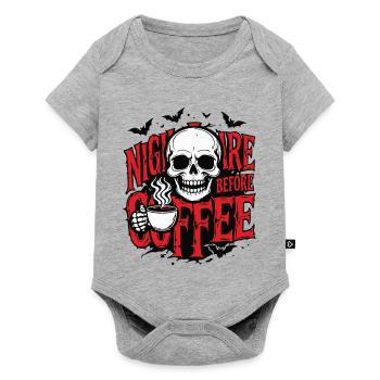 Albtraum vor dem Kaffee - Baby Premium Kurzarmbody - Grau meliert - Vorne