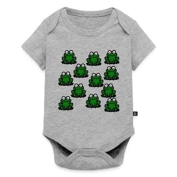 Frösche Lieblingstiere Geschenk - Baby Premium Kurzarmbody - Grau meliert - Vorne