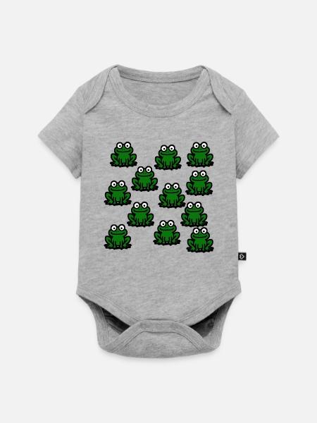 Frösche Lieblingstiere Geschenk - Baby Premium Kurzarmbody - Grau meliert