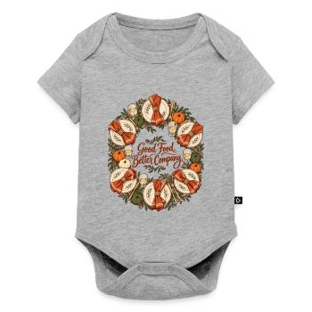 Gutes Essen Besseres Unternehmen Friendsgiving-Shirt - Baby Premium Kurzarmbody - Grau meliert - Vorne