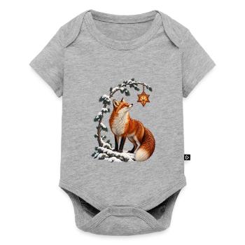 Winterfuchs unter der Sternlaterne - Baby Premium Kurzarmbody - Grau meliert - Vorne