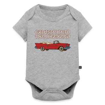 Cruisin ins Wochenende Retro-Auto 50er - Baby Premium Kurzarmbody - Grau meliert - Vorne