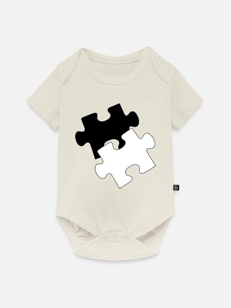 Puzzle - Baby Premium Kurzarmbody - Naturweiß
