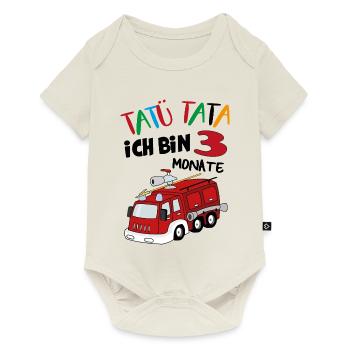 Baby Säugling Geburtstag Birthday 3 Monate - Baby Premium Kurzarmbody - Naturweiß - Vorne