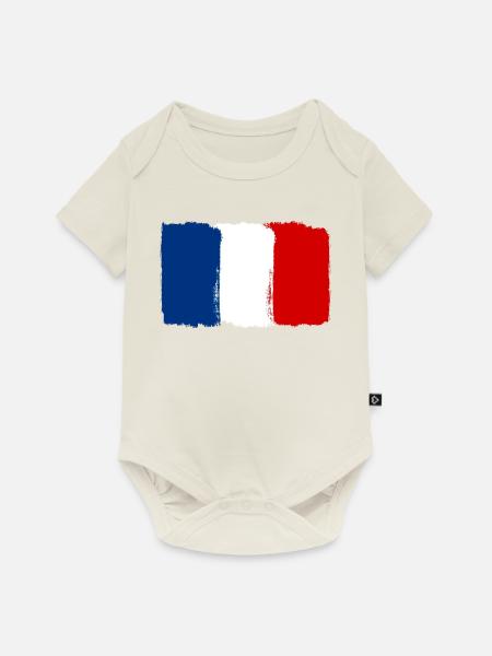 Frankreich Flagge used look - Baby Premium Kurzarmbody - Naturweiß