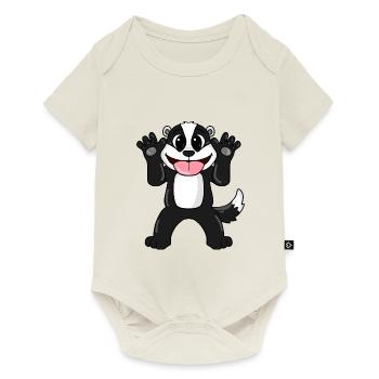 Dachs - Baby Premium Kurzarmbody - Naturweiß - Vorne